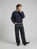 DAXUEN Wide-leg jeans with musical embroidery design — model photo