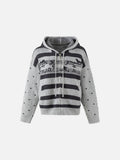Musical Notes Graphic Hooded Cardigan