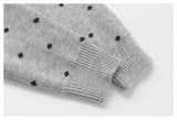 DAXUEN light grey and dark grey/black musical notes graphic hooded cardigan