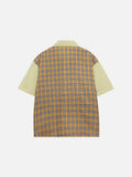 DAXUEN Short-sleeve collared shirt with plaid and polka dot design