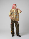 DAXUEN Short-sleeve collared shirt with plaid and polka dot design — model photo