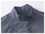 DAXUEN muted grey-blue sculptural bomber jacket