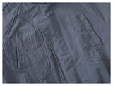 DAXUEN muted grey-blue sculptural bomber jacket