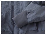 DAXUEN muted grey-blue sculptural bomber jacket