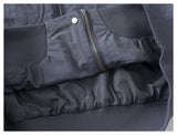 DAXUEN muted grey-blue sculptural bomber jacket