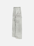 DAXUEN Muted grey wide leg trousers with paint splatter