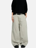 DAXUEN light beige-grey oversized wide-leg pants