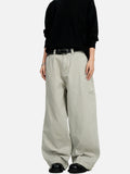 DAXUEN light beige-grey oversized wide-leg pants
