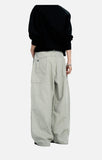 DAXUEN light beige-grey oversized wide-leg pants
