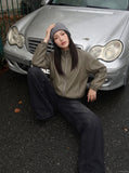 DAXUEN olive green full-zip bomber jacket — model photo