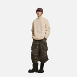 DAXUEN muted olive embossed graphic long-sleeve top
