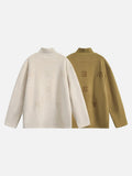 DAXUEN muted olive embossed graphic long-sleeve top