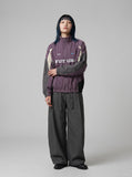 DAXUEN muted purple color-blocked track jacket — model photo