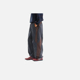 DAXUEN muted purple color-blocked wide-leg track pants
