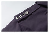 DAXUEN dark muted purple padded parka jacket with grey faux fur lining