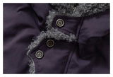 DAXUEN dark muted purple padded parka jacket with grey faux fur lining