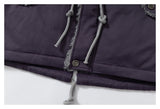 DAXUEN dark muted purple padded parka jacket with grey faux fur lining