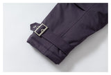 DAXUEN dark muted purple padded parka jacket with grey faux fur lining