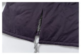 DAXUEN dark muted purple padded parka jacket with grey faux fur lining