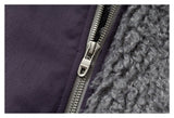 DAXUEN dark muted purple padded parka jacket with grey faux fur lining