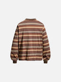 DAXUEN muted striped soft knit long-sleeve top