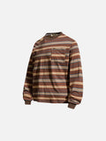 DAXUEN muted striped soft knit long-sleeve top