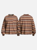 DAXUEN muted striped soft knit long-sleeve top