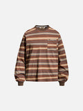 DAXUEN muted striped soft knit long-sleeve top