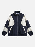 Vibrant Green Colour-Block Track Jacket