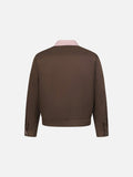 Abstract Bomber Jacket with Contrast Collar