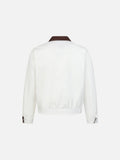 Abstract Bomber Jacket with Contrast Collar