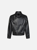 Faux Leather Relaxed-Fit Jacket
