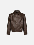 Faux Leather Relaxed-Fit Jacket