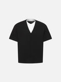 Layered V-Neck Short Sleeve T-Shirt