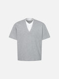 Layered V-Neck Short Sleeve T-Shirt