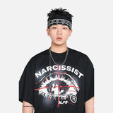 DAXUEN Oversized short-sleeved crew neck T-shirt with graphic design