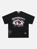 DAXUEN Oversized short-sleeved crew neck T-shirt with graphic design