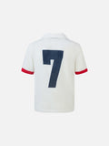DAXUEN white open-knit polo with navy and red accents
