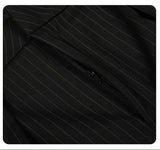 DAXUEN navy blue diagonal stripe wide-leg shorts