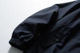 DAXUEN navy blue oversized bomber jacket with plaid collar