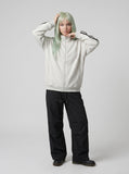 DAXUEN navy blue fleece zip jacket with yellow stripes — model photo