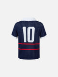 DAXUEN navy blue mesh polo with white number 10