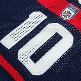 DAXUEN navy blue mesh polo with white number 10