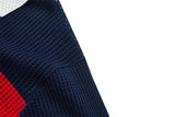 DAXUEN navy blue mesh polo with white number 10