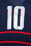 DAXUEN navy blue mesh polo with white number 10