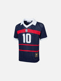 DAXUEN navy blue mesh polo with white number 10