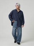 DAXUEN Navy oversized button-up shirt — model photo