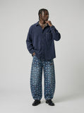 DAXUEN Navy oversized button-up shirt — model photo