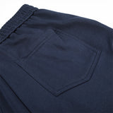 DAXUEN navy wide-leg sweatpants with cream abstract embroidery