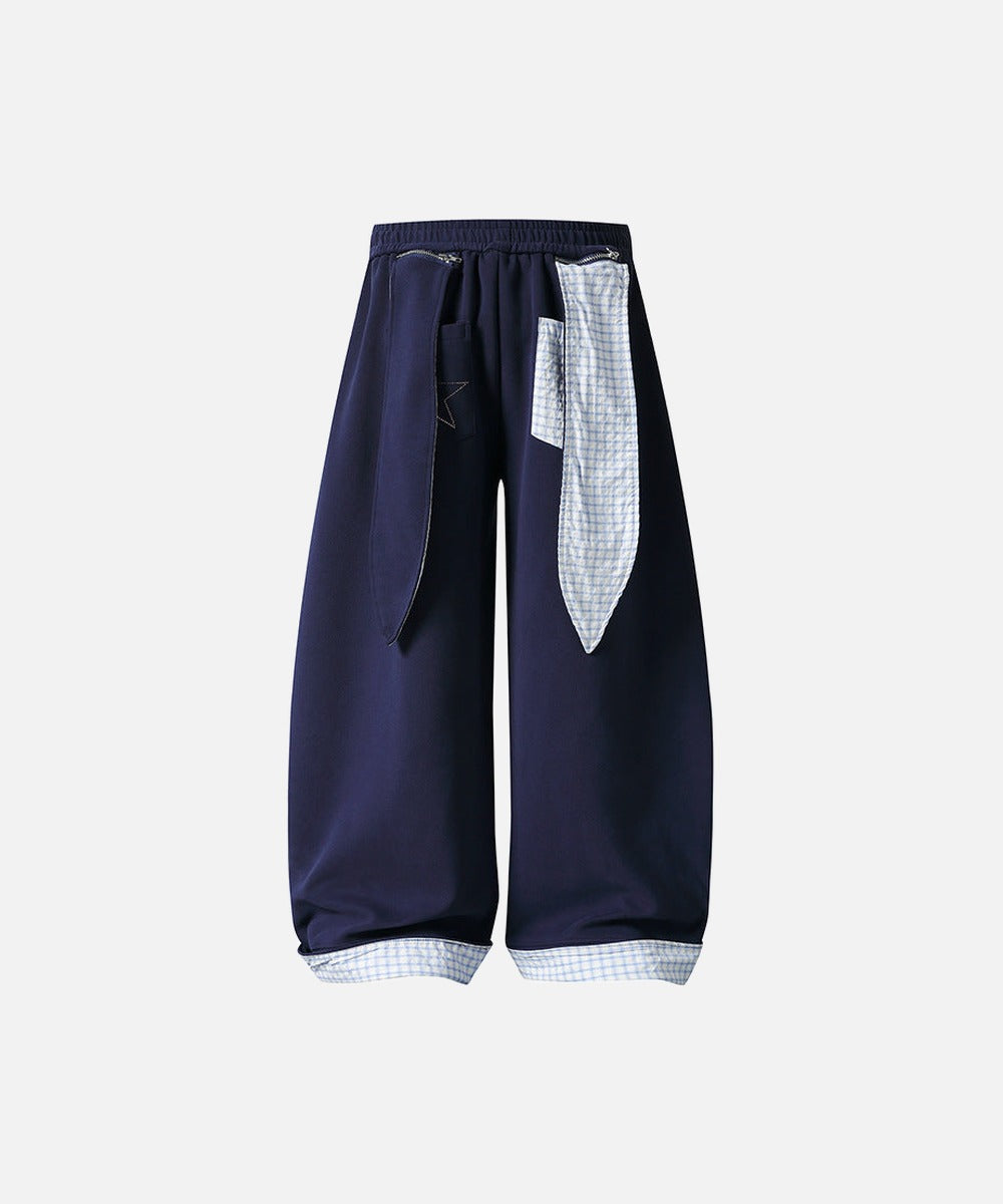 DAXUEN Navy wide-leg sweatpants with embroidered graphics
